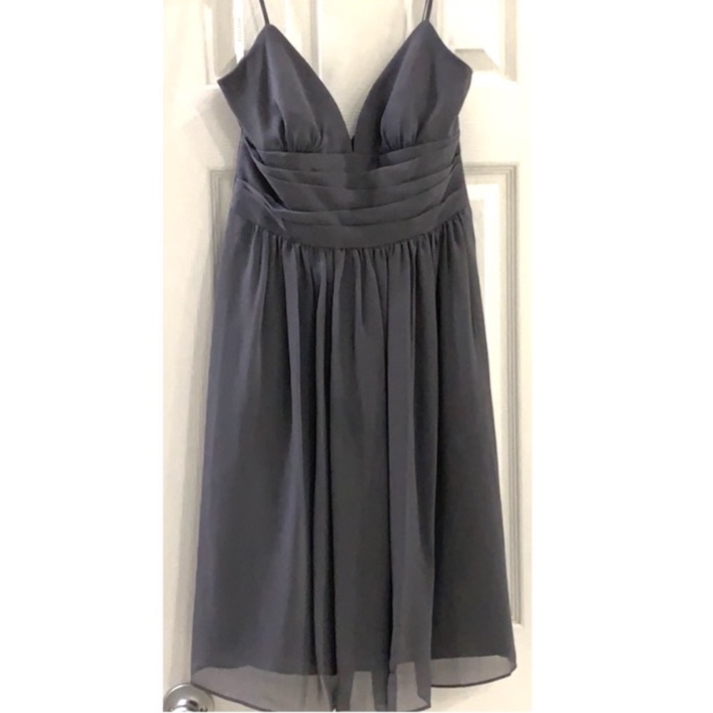 Pewter Grey Chiffon Bridesmaid Dress David’s Brida